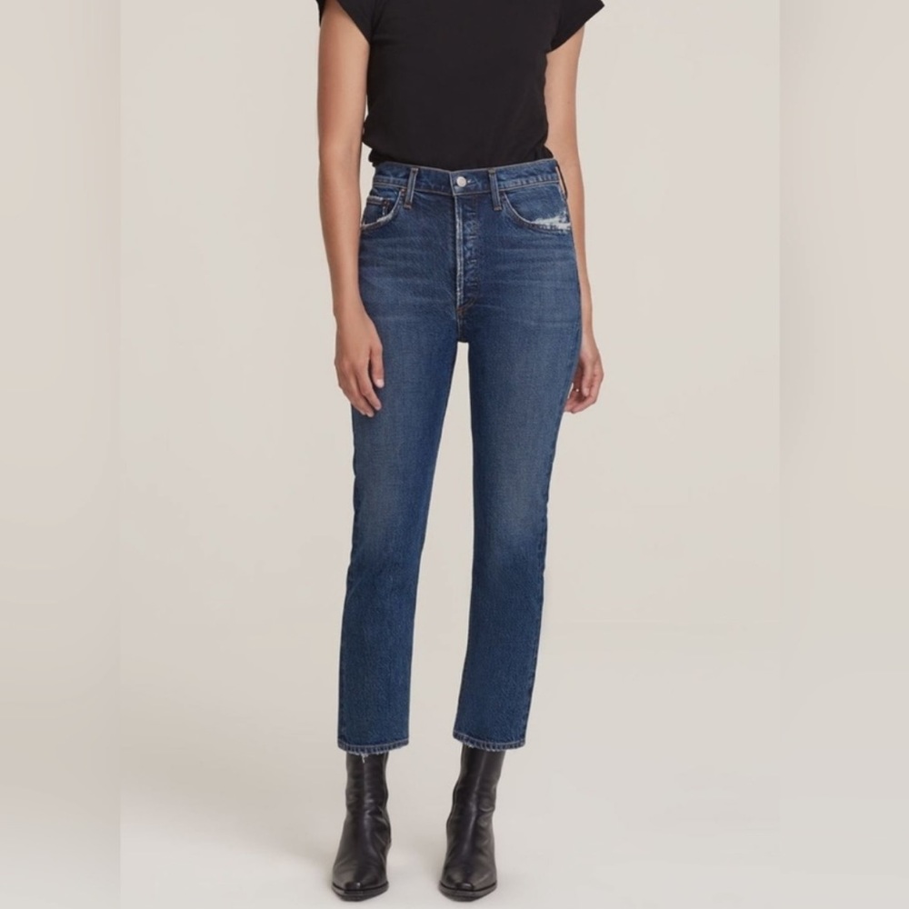 Agolde Riley High Rise Straight Crop Jeans, Size 29